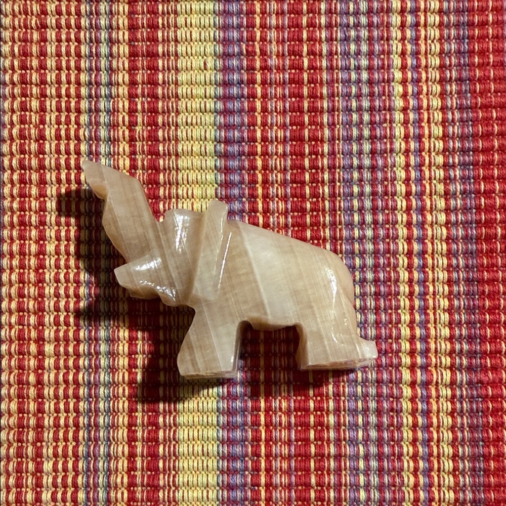 Genuine Onyx Tan Elephant Figurine